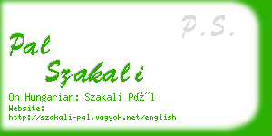 pal szakali business card